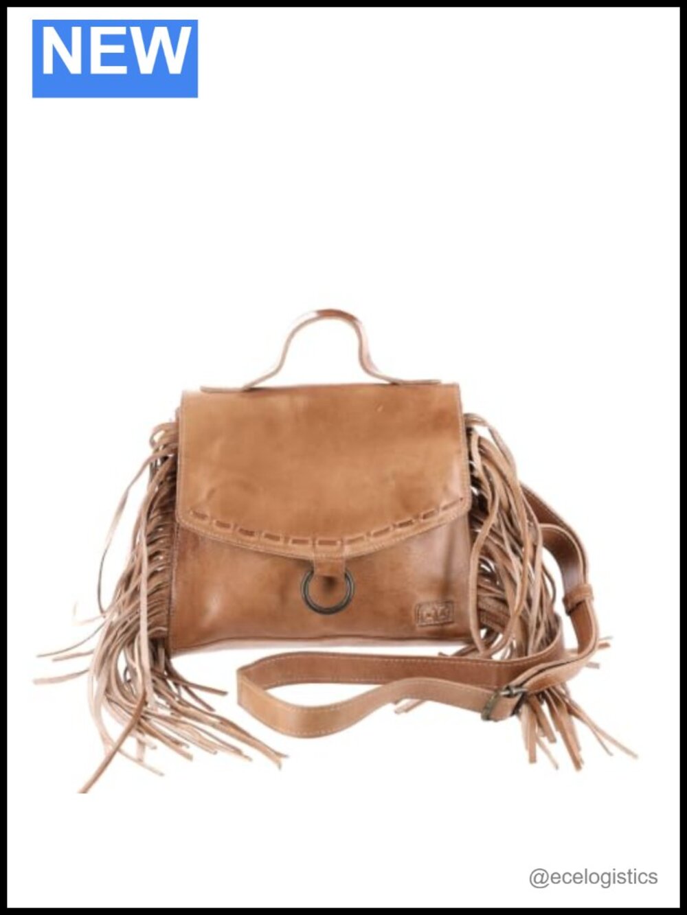 Leather Fringe Crossbody Satchel Purse with Magnetic Closure
